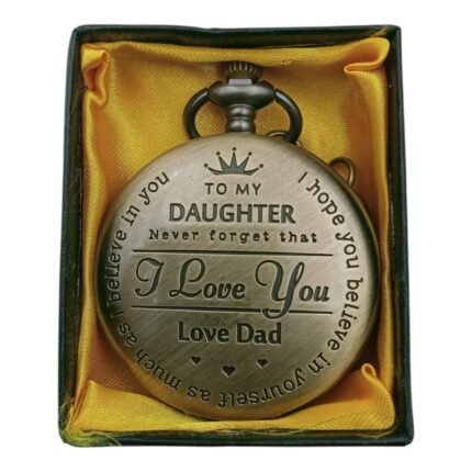 Daughter Pocket Watch Metallic Keychain