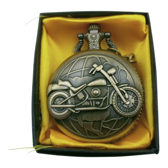 Bike Pocket Watch Metallic Keychain Style1 - Image 1
