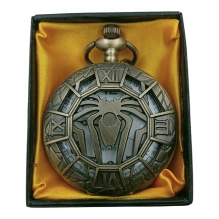 Spider Pocket Watch Metallic Keychain