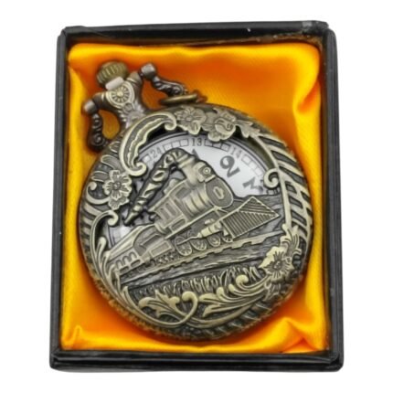 Train Pocket Watch Metallic Keychain Style1