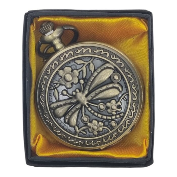 Butterfly Pocket Watch Metallic Keychain style4 - Image 1