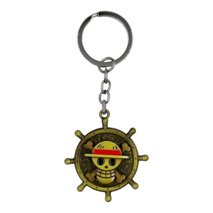 OnePiece Luffy Spinning Metallic Keychain (Golden) - Image 1