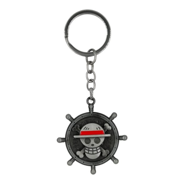 OnePiece Luffy Spinning Metallic Keychain (Grey) - Image 1