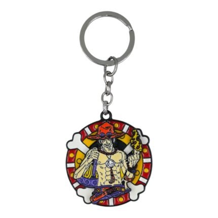 OnePiece Ace Spinning Metallic Keychain