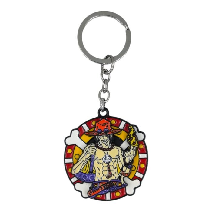 OnePiece Ace Spinning Metallic Keychain - Image 1