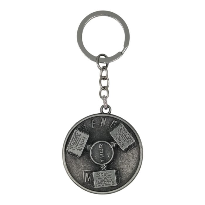 Superhero Thor Spinning Metallic Keychain (Grey) - Image 1