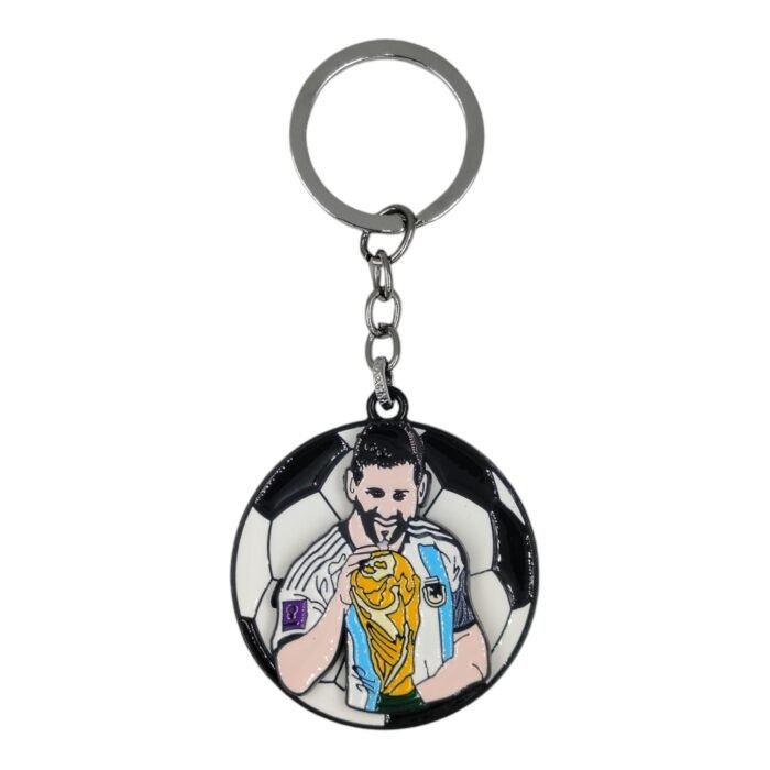 Messi Spinning Metallic Keychain (Design 1) - Image 1