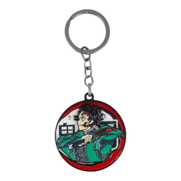 Demon Slayer Tanjiro Spinning Metallic Keychain  (Design 1) - Image 1