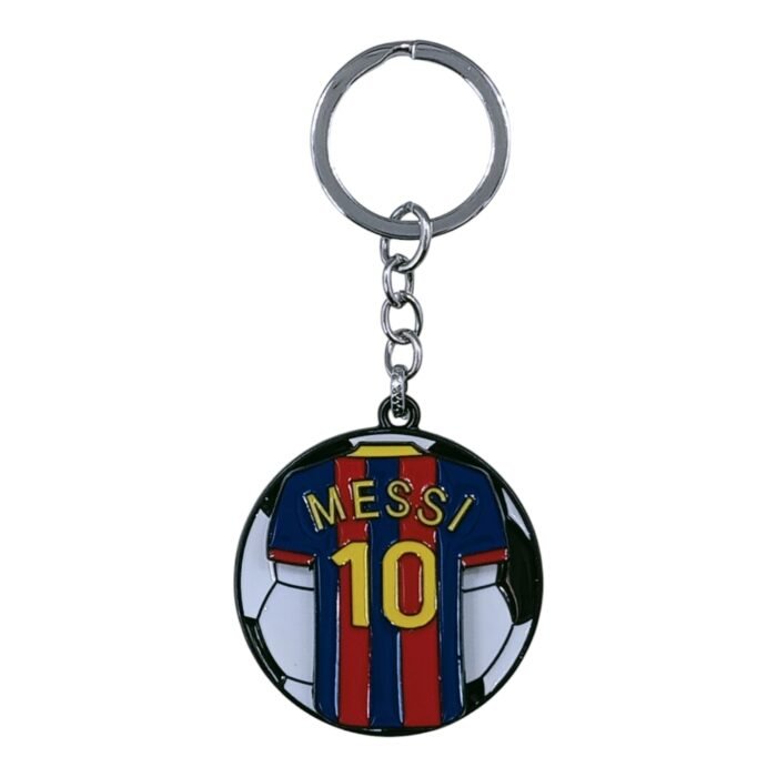 Messi Jersey/Tshirt Spinning Metallic Keychain (Design 2) - Image 1
