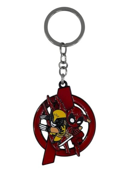 Deadpool-Wolverine Spinning Metallic Keychain (Design 1)