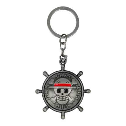 OnePiece Luffy Anime Spinning Metallic Keychain (Grey)