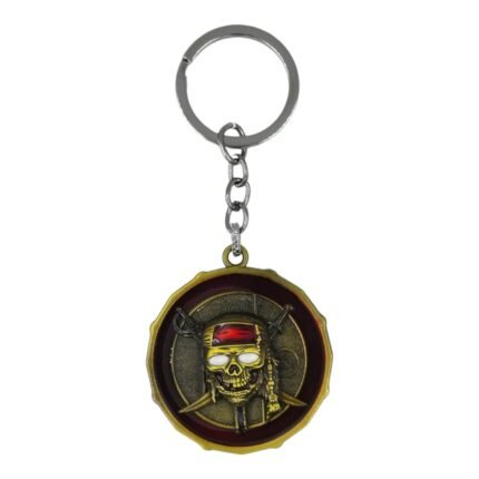 Pirates of the Caribbean Spinning Metallic Keychain (Golden)