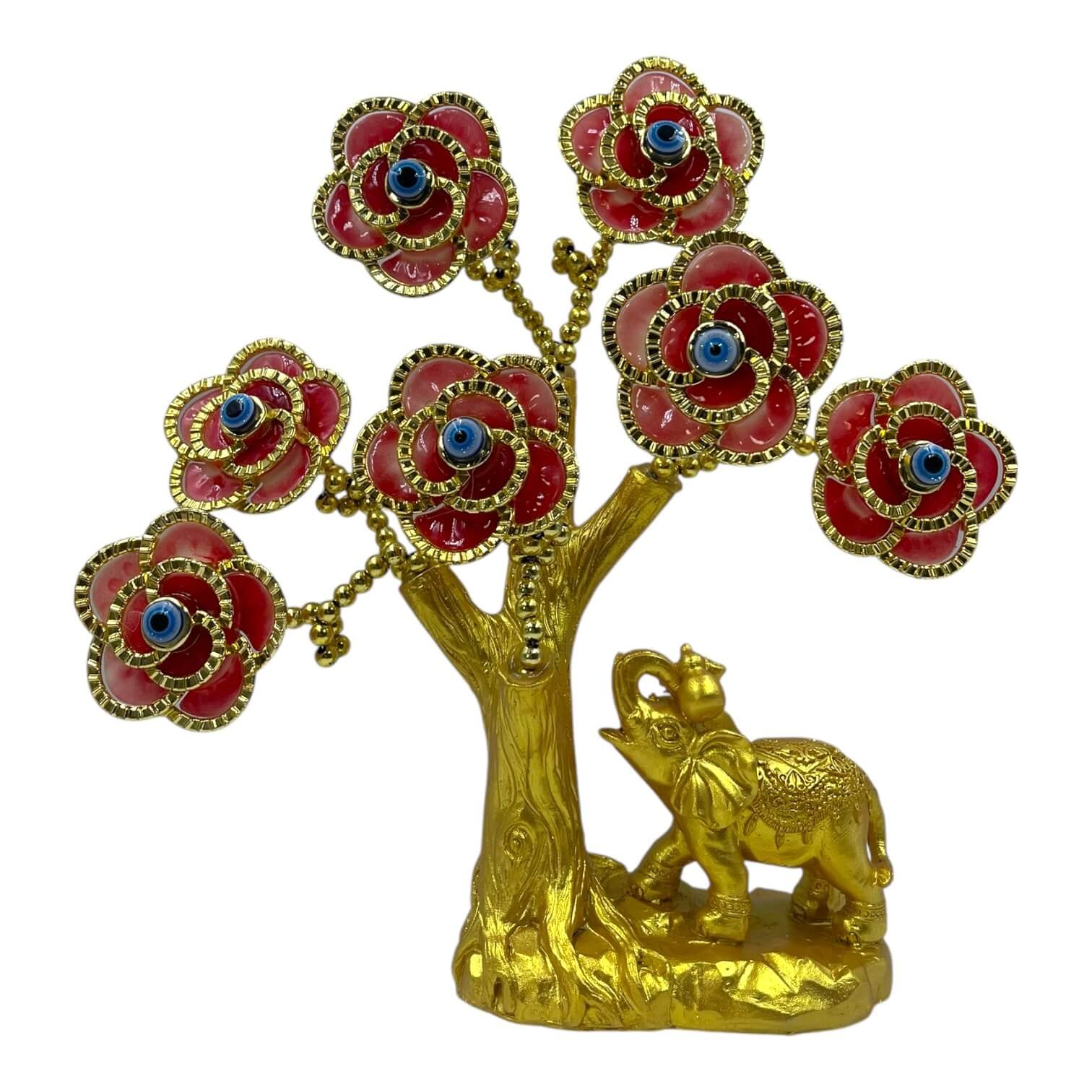 ET-02 Elephant Theme Decorative Evil Eye Tree - Gold Color ET-02 - Image 1