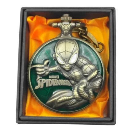 Spiderman Colored Pocket Watch Metallic Keychain