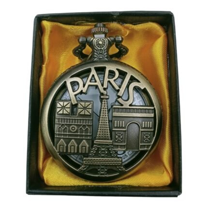 Paris Pocket Watch Metallic Keychain Style1