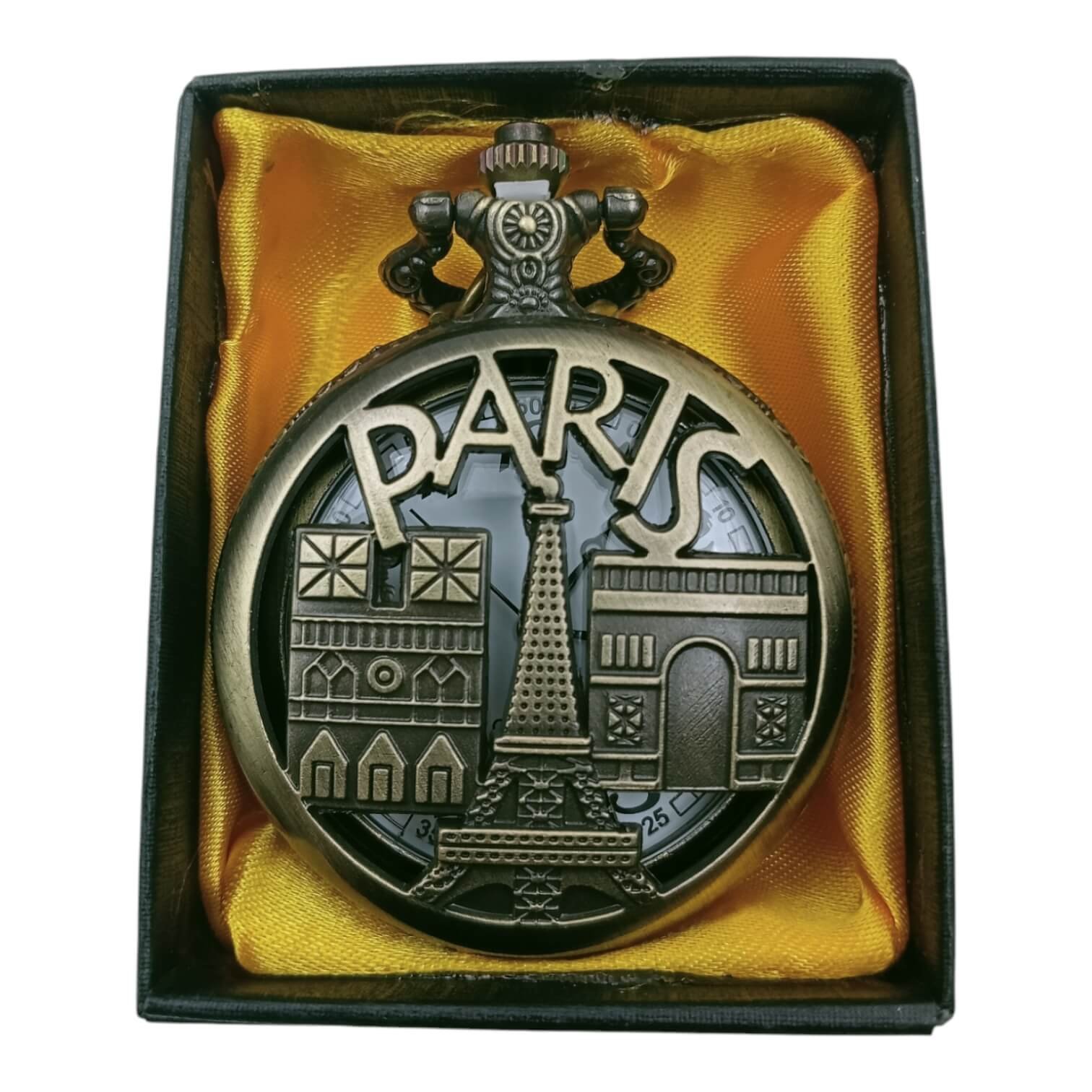 PW-59 Paris Pocket Watch Metallic Keychain Style1 - Image 1