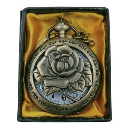 Rose Pocket Watch Metallic Keychain Style2