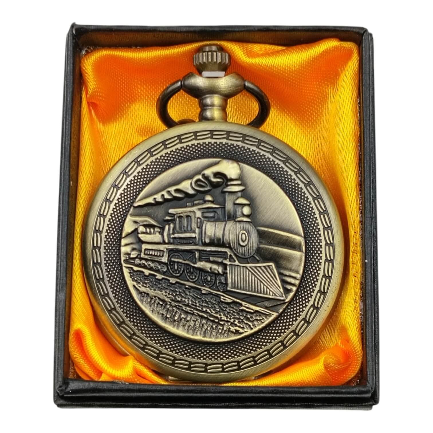 PW-81 Train Pocket Watch Metallic Keychain Style2 - Image 1