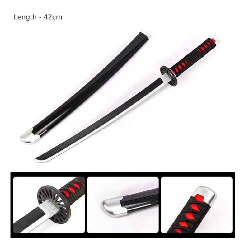 Demon Slayer Sword | Tanjiro Kamado Katana | Wooden Katana Sword | Anime Katana Replica | Tanjiro Sword with Stand | Demon Slayer Merchandise