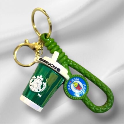 Starbucks Keychain | Coffee Cup Keychain | PVC 3D Keychain | Green Keychain | Premium Keychain | Coffee Lover Gift | Bag Charm | Key Holder | Shinning Keychain | Trendy Accessories
