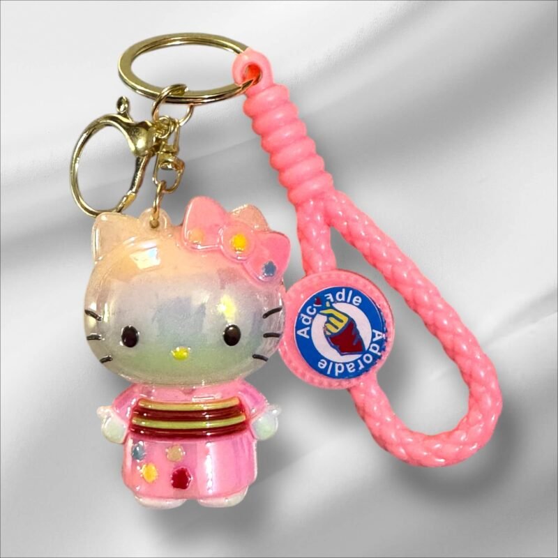 Hello Kitty Keychain | 3D Cartoon Keychain | PVC Keychain | Pink Bow Keychain | Premium Keychain | Shinning Keychain | Kids Keychain | Cute Keychain | Bag Charm | Gift Keychain