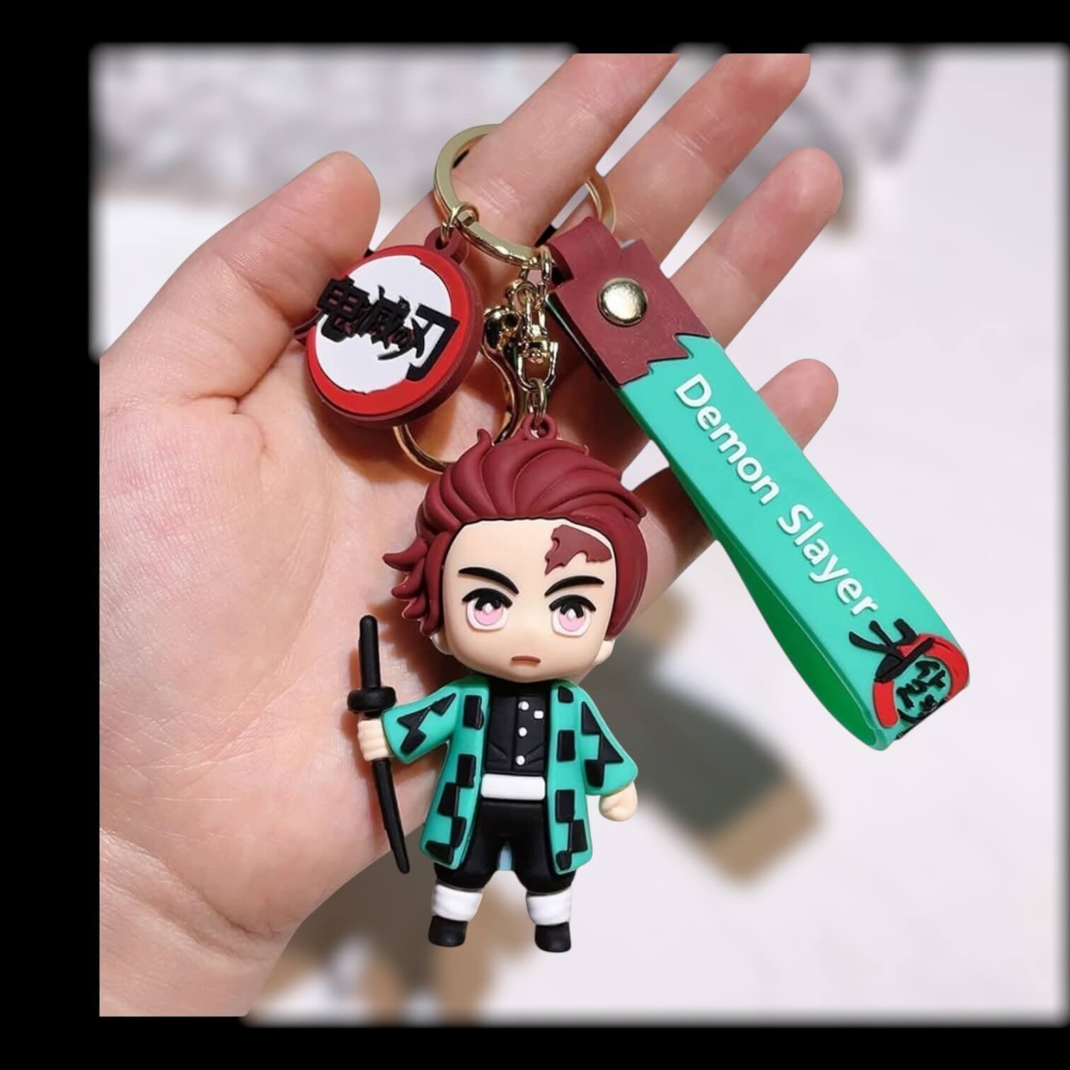 Demon Slayer Keychain | Tanjiro Keychain | Anime Rubber Keychain | 3D Anime Keychain | Tanjiro Kamado Keychain | Anime Accessories | Rubber Character Keychain | Otaku Keychain | Anime Gift Item | Premium Anime Keychain
