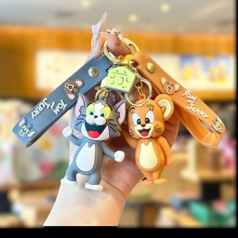 Tom & Jerry Keychain | 3D Rubber Keychain | Cartoon Keychain | Combo Keychain | Kids Keychain | Anime Accessories | Bag Charm | Key Holder | Cute Keychain | thewholesalestreet
