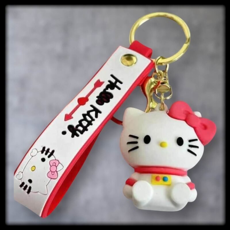 Hello Kitty Keychain | 3D Rubber Keychain | Cute Cartoon Keychain | Anime Keychain | Kids Keychain | Bag Charm | Key Ring | Gift Keychain | Kawaii Accessories | Wholesale Keychains