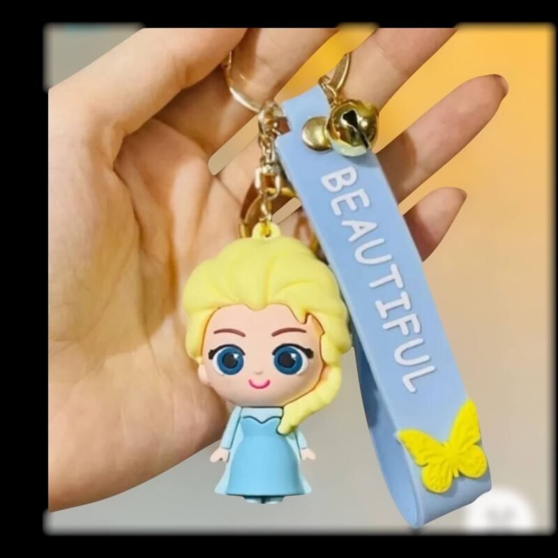 Princess Elsa Keychain | 3D Rubber Keychain | Disney Elsa Keychain | Cartoon Keychain | Kids Keychain | Girls Keychain | Bag Charm | PVC Keychain | Frozen Merchandise | Cute Keychain