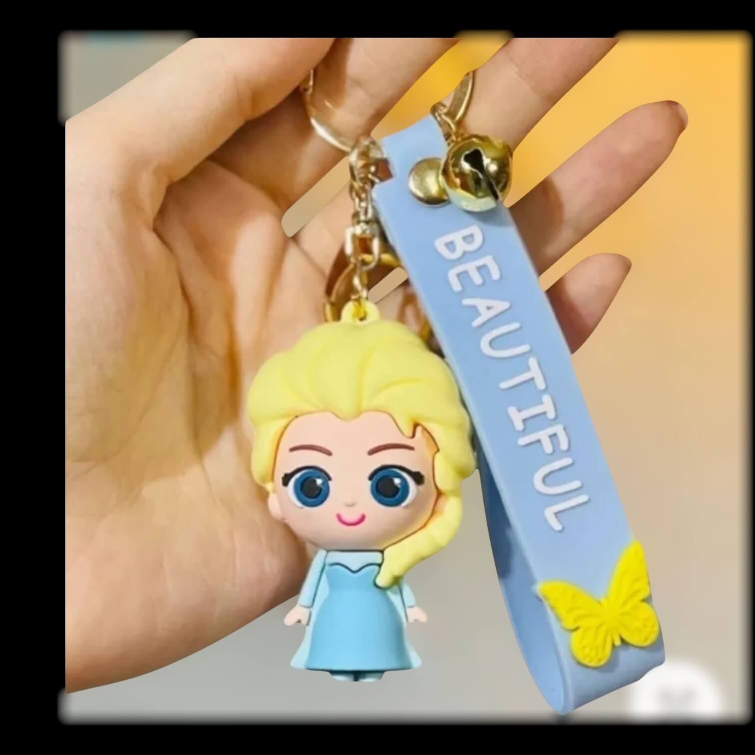 Princess Elsa Keychain | 3D Rubber Keychain | Disney Elsa Keychain | Princess Elsa Keychain | 3D Rubber Keychain | Disney Elsa Keychain | Cartoon Keychain | Kids Keychain | Girls Keychain | Bag Charm | PVC Keychain | Frozen Merchandise | Cute Keychain