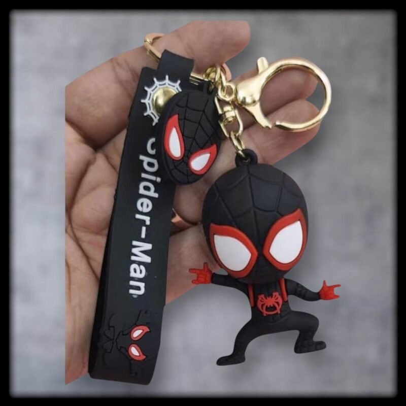 Spiderman Keychain | Black Spiderman Keychain | 3D Rubber Keychain | Marvel Keychain | Superhero Keychain | Spiderman Black Suit | Cartoon Keychain | Bag Keychain | Anime Keychain | Wholesale Keychain