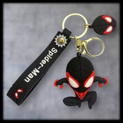 Spiderman Keychain | Black Spiderman Keychain | 3D Rubber Keychain | Marvel Keychain | Superhero Keychain | Spiderman Black Suit | Cartoon Keychain | Bag Keychain | Anime Keychain | Wholesale Keychain
