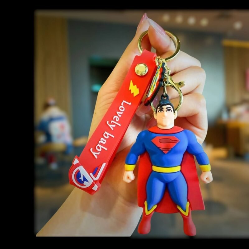 Superman Keychain | 3D Rubber Keychain | Superhero Keychain | DC Comics Accessory | Cartoon Keychain | Rubber Key Ring | Bag Charm | Kids Keychain | Gift Keychain | thewholesalestreet