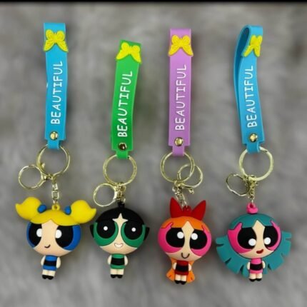 Powerpuff Girls Keychain | 3D Rubber Keychain | Cartoon Keychain | Kids Keychain | Cute Keychain | Anime Accessories | Bag Charm | School Bag Keychain | Collectible Keychain | Gift Item