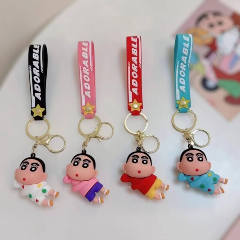 Shinchan Keychain | 3D Rubber Keychain | Anime Keychain | Cartoon Keychain | Shinchan Merchandise | Kids Keychain | Bag Accessory | Cute Keychain | Gift Item | Key Ring