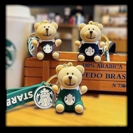 Starbucks keychain | Bearista keychain | 3D rubber keychain | cartoon keychain | premium keychain | rubber key ring | bag charm | cute keychain | gift keychain | thewholesalestreet