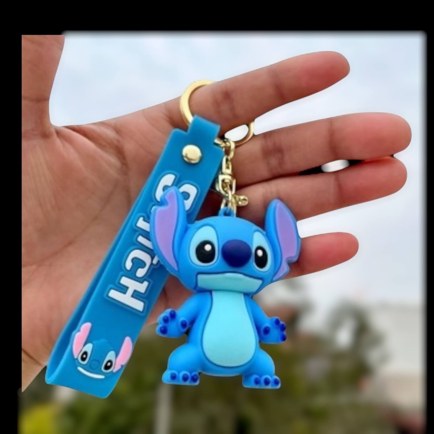 Stitch Keychain | blue Keychain | 3D Rubber Keychain | Cartoon Keychain | Cute Keychain | Anime Accessory | Bag Charm | Kids Keychain | Gift Item | Character Keychain