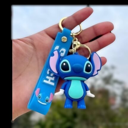 Stitch Keychain | blue Keychain | 3D Rubber Keychain | Cartoon Keychain | Cute Keychain | Anime Accessory | Bag Charm | Kids Keychain | Gift Item | Character Keychain
