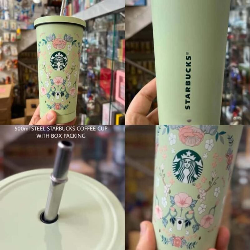 Pastel Green Tumbler | Steel Coffee Cup | 500ml Tumbler | Plastic Straw Cup | Lightweight Tumbler | Stylish Drinkware | Travel Coffee Mug | Reusable Steel Cup | Office Coffee Cup | Home Drinkware | Cold Drink Tumbler