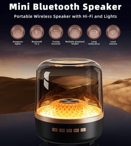 Transparent Dome Diamond-Effect Lighting Bluetooth Mini Speaker (EG-03)
