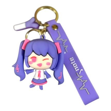 Vocaloid Vibe Hatsune Miku Purpul 3D Cartoon Character Keychain (RK-239, MOQ-3)