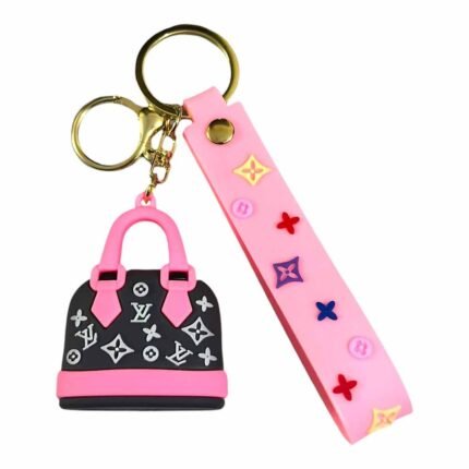 Pink & Grey Louis Vuitton Inspired Mini Handbag 3D Keychain (RK-141, MOQ-3)