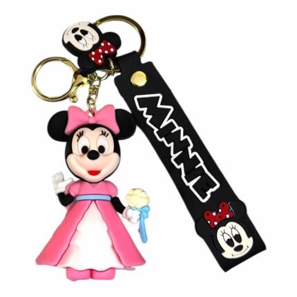 Minnie Mickey Mouse Pink 3D Cartoon Character Keychain (RK-206, MOQ-3)