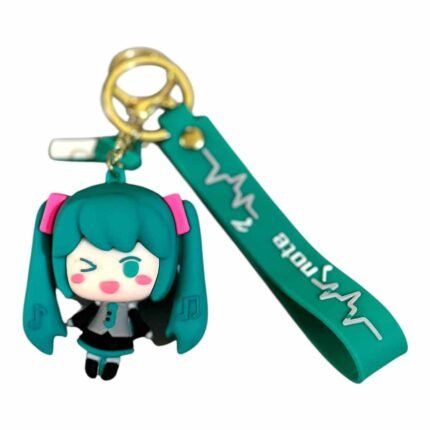 Vocaloid Vibe Hatsune Miku Green 3D Cartoon Character Keychain (RK-237, MOQ-3)