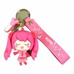 Vocaloid Vibe Hatsune Miku Pink 3D Cartoon Character Keychain (RK-238, MOQ-3)