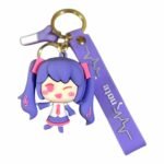 Vocaloid Vibe Hatsune Miku Purpul 3D Cartoon Character Keychain (RK-239, MOQ-3)