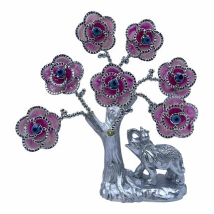 Elephant Theme Decorative Evil Eye Tree - Silver Color ET-01