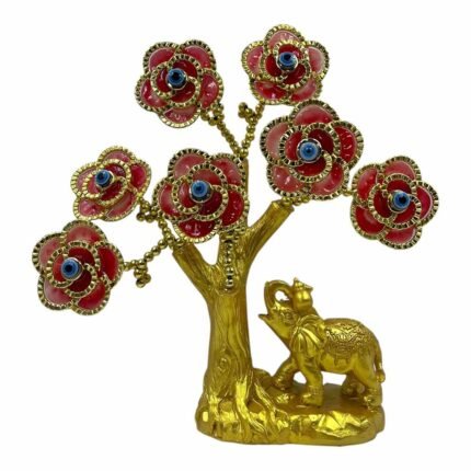 Elephant Theme Decorative Evil Eye Tree - Gold Color ET-02