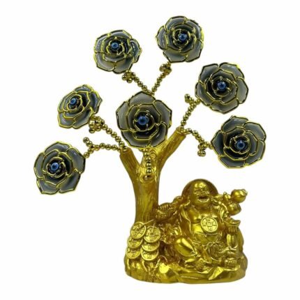 Laughing Buddha Theme Decorative Evil Eye Tree - Blue Flowers ET-03