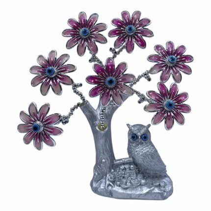 Owl Theme Decorative Evil Eye Tree - Red Flowers ET-05
